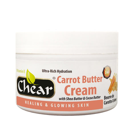 Chear carrot butter cream for skin & hands contains pure extracts of Carrot butter & Shea butter, Vitamin E, & Cocoa Butter