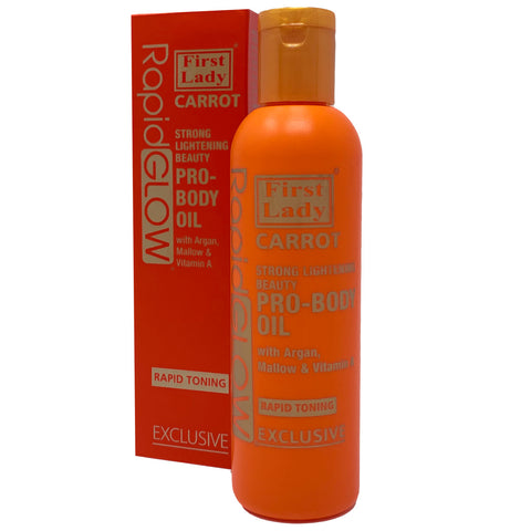 First Lady Rapid Glow Carrot Strong Lightening Beauty PRO Body Oil (200ml)