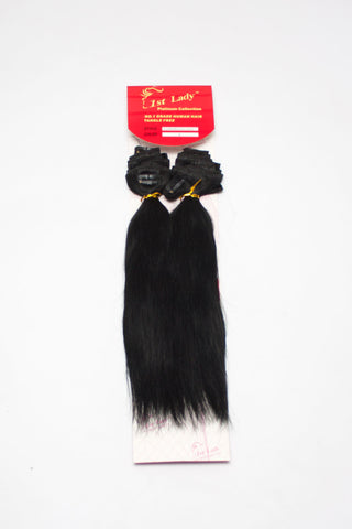 1st Lady Human Hair Remy Clip-On Silky Straight Hair Extensions 14" (10Pcs) - Elysee Star