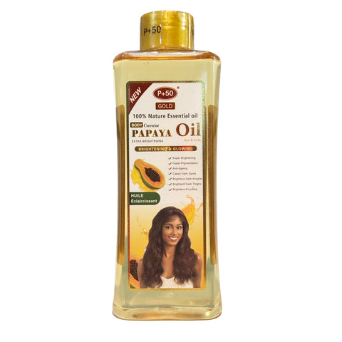P+50 GOLD Papaya Super Brightening Oil for dark spots - bottle