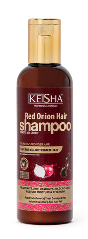 KEISHA Professional Red Onion Hair Shampoo 200ml + Free Peach Hair Drying Turban Cap #12049